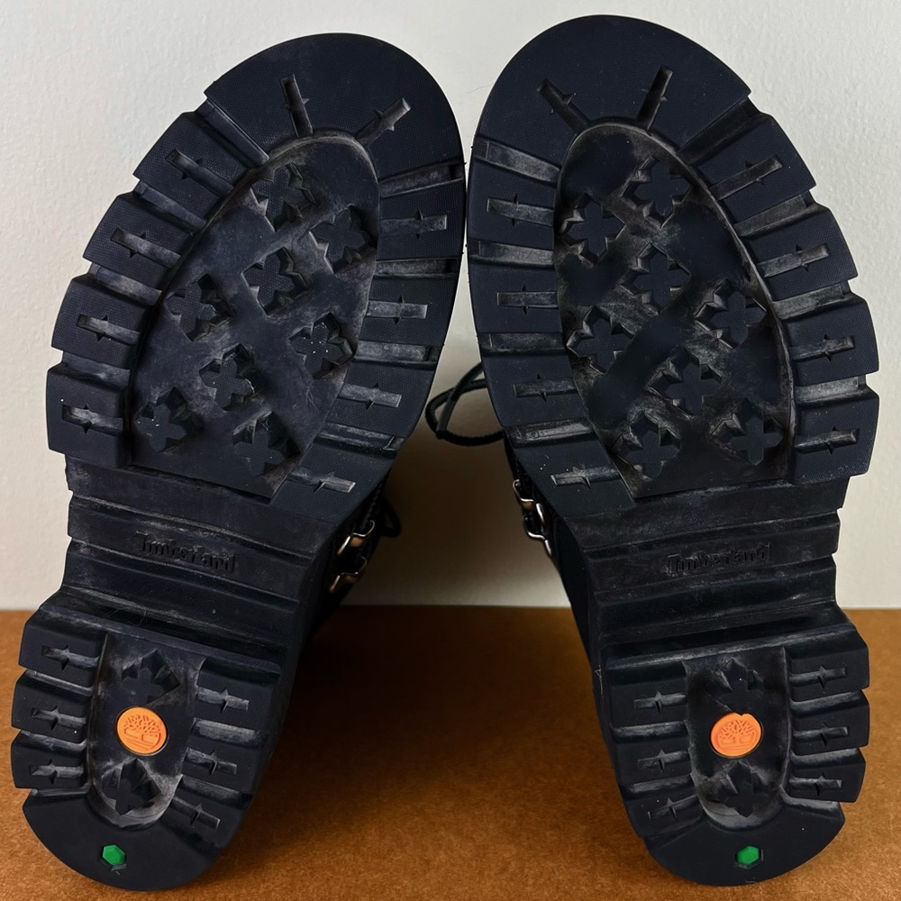 TIMBERLAND BLACK LEATHER HIKER BOOTS - Picture 13 of 14
